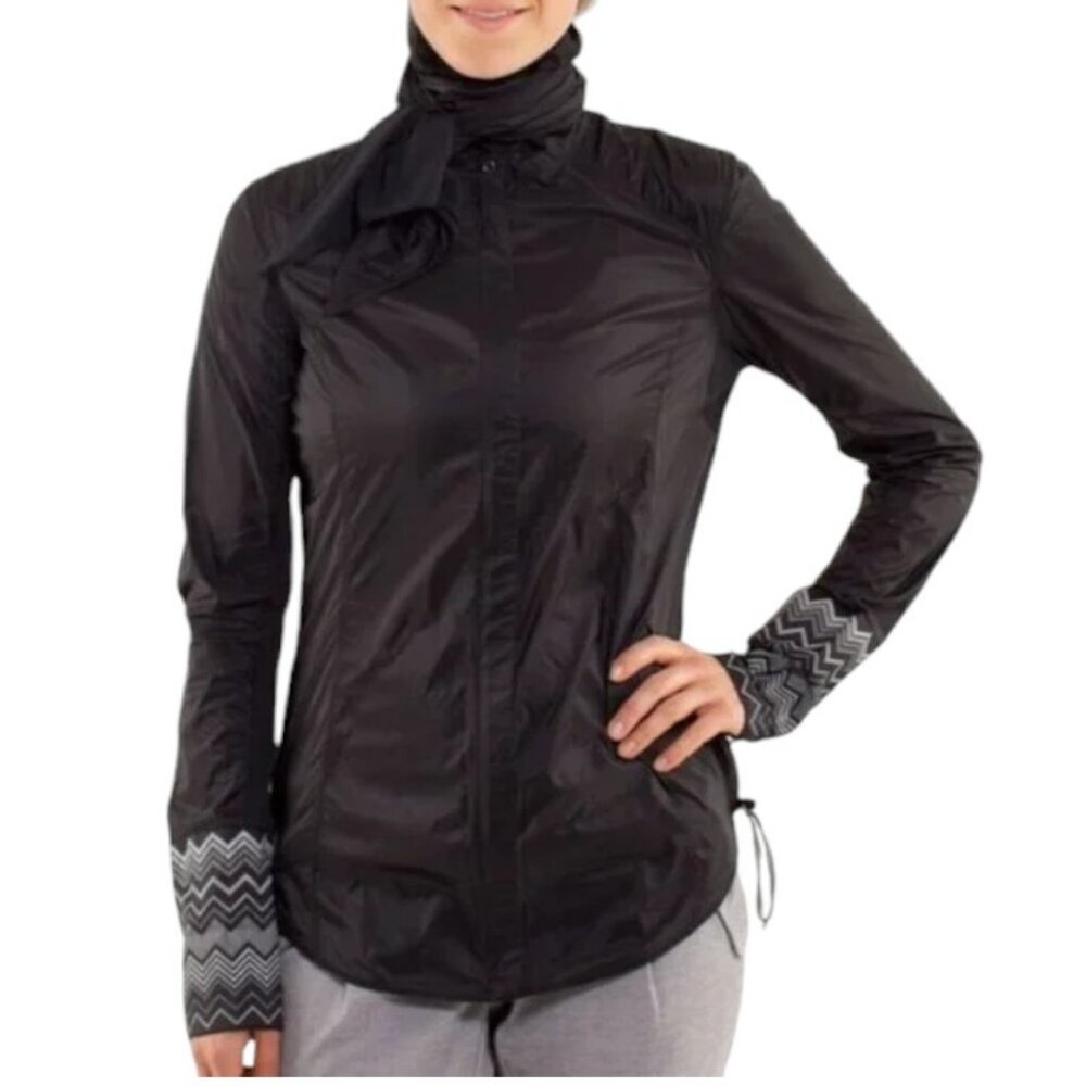 Women's Lululemon Black Pedal Power Lightweight Athletic Jacket - Size 2